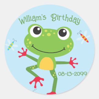 Sticker Rond Frogtastic Leaping Frogs Anniversaires de enfants 