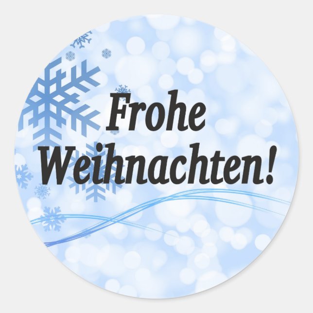 Sticker Rond Frohe Weihnachten ! Joyeux Noël en allemand bf (Devant)