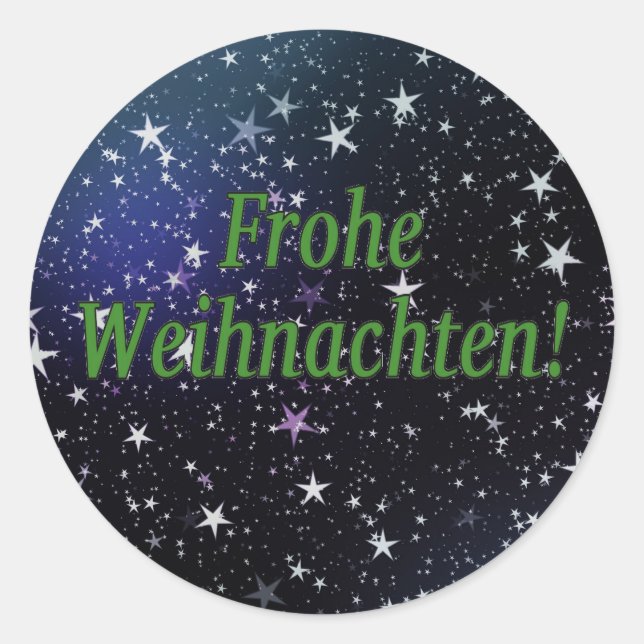 Sticker Rond Frohe Weihnachten ! Joyeux Noël en allemand gf (Devant)