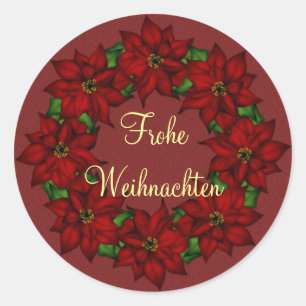 Sticker Rond Frohe Weihnachten - Weihnachtsstern Motiv