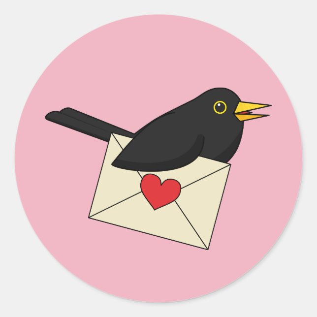 Sticker Rond From Blackbird et Love (Devant)