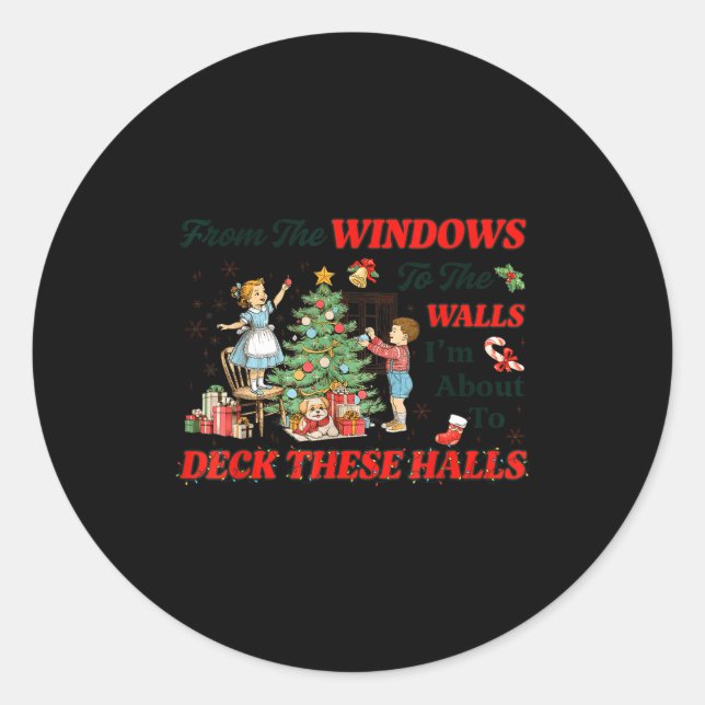 Sticker Rond From The Windows To The Walls Cute Christmas Holid (Devant)
