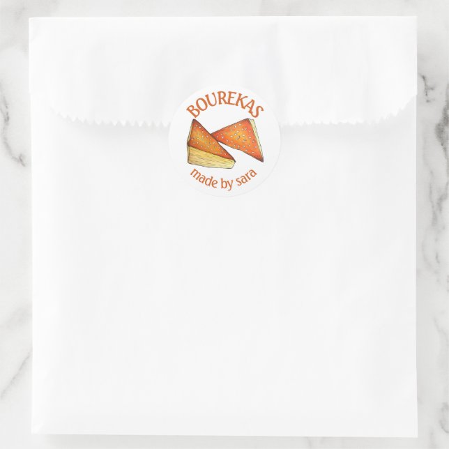 Sticker Rond Fromage Bourekas Pâtisserie Savoureuse Cuite Maiso (Sac)