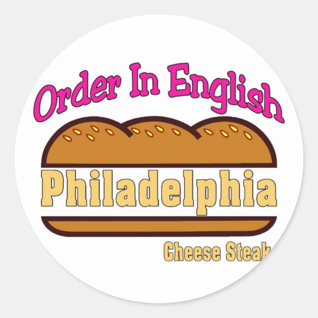 Sticker Rond Fromage Philly - Commande En Anglais (Devant)