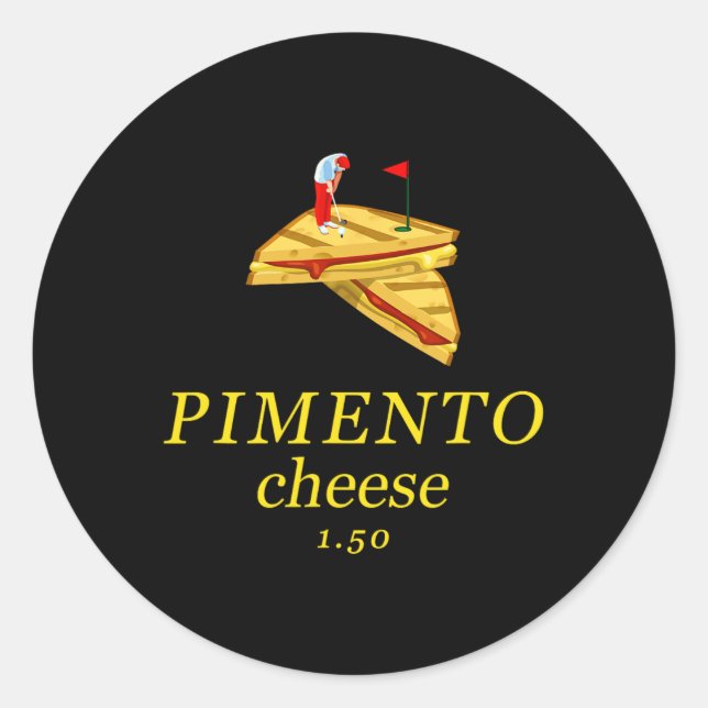 Sticker Rond Fromage Pimento Papa Golf Drôle  (Devant)