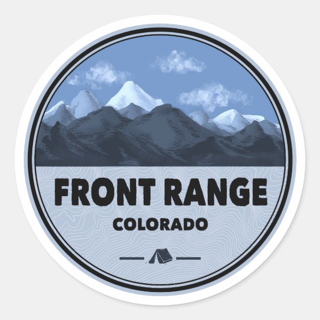 Sticker Rond Front Range Mountains Colorado Camping (Devant)