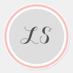 Sticker Rond Frontière de cercle de rose de blanc gris des