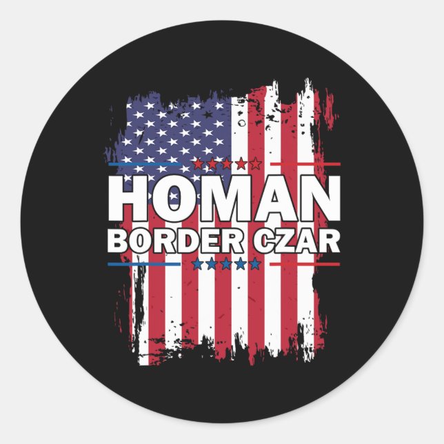 Sticker Rond Frontière Tsar Tom Homan Trump Président élu Mega  (Devant)
