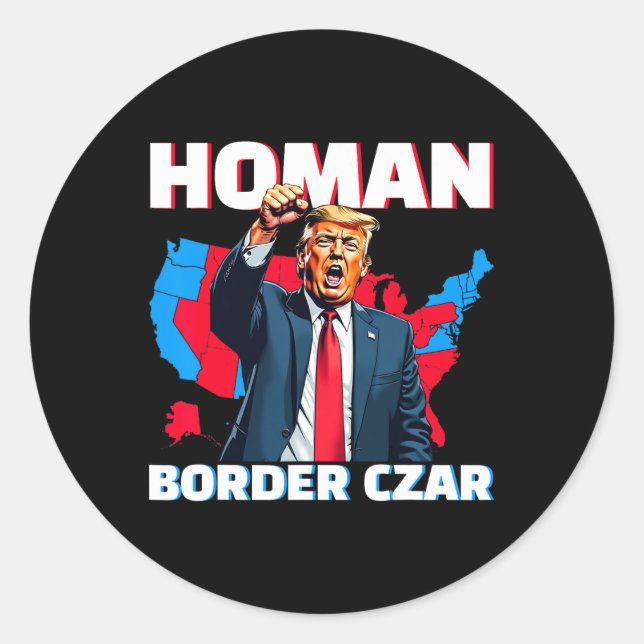 Sticker Rond Frontière Tsar Tom Homan Trump Président élu Mega  (Devant)