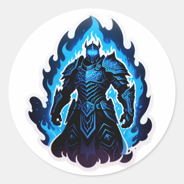 Sticker Rond Frostfire Shadow Knight – Blue Inferno Edition (Devant)