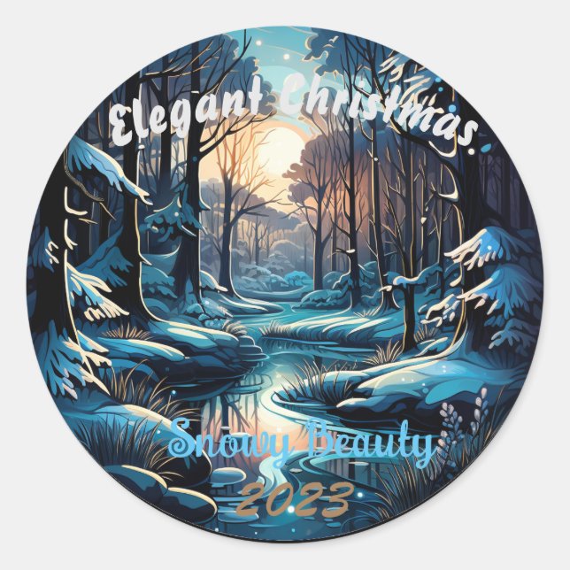 Sticker rond Frosty Dark Forest (Devant)