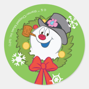 Sticker Rond Frosty the Snowman™ Crème Frosty Holiday