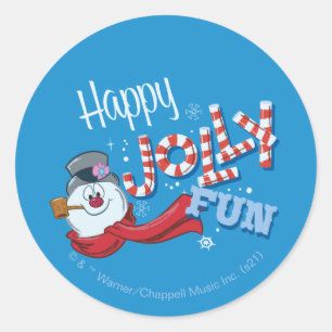 Sticker Rond Frosty the Snowman™   Joyeux Jolly Fun