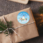 Sticker Rond Frosty the Snowman™| Noël personnalisé<br><div class="desc">Découvrez ce sticker super mignon de Noël avec Frosty le Snowman. Personnalisez en ajoutant votre propre texte personnalisé !</div>