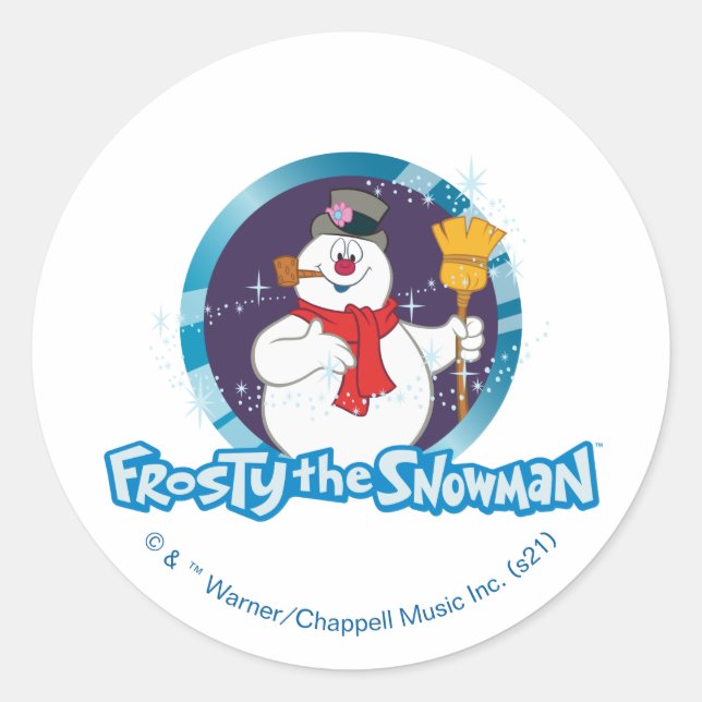 Sticker Rond Frosty the Snowman™ | Portrait magique Frosty (Devant)