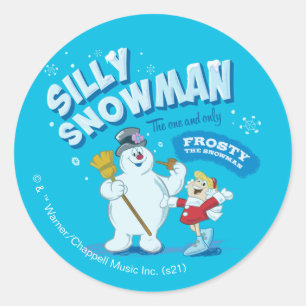 Sticker Rond Frosty the Snowman™   "Silly Snowman"