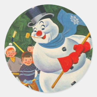 Sticker Rond Frosty vintage sur les patins