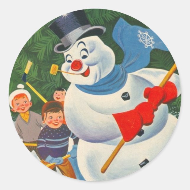 Sticker Rond Frosty vintage sur les patins (Devant)