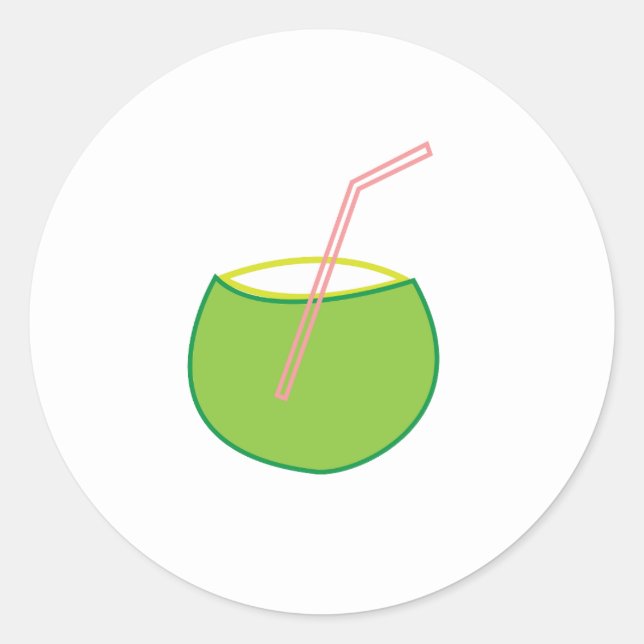 Sticker Rond Fruit à la noix de coco (Devant)