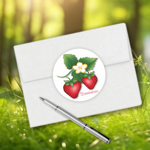 Sticker Rond Fruit aux fraises doux d'été