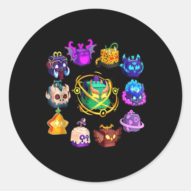 Sticker Rond Fruit Blox Tour De Mythiques Pour Anniversaire (Devant)