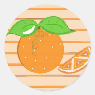 Sticker Rond Fruit Citron