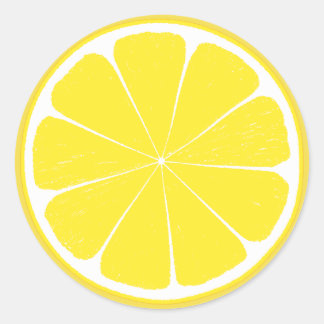 Sticker Rond Fruit Citrus jaune clair Conception de tranches de