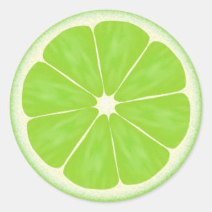 Sticker Rond Fruit d'agrumes de citron vert