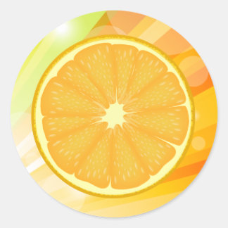 Sticker Rond Fruit d'agrumes en tranches d'orange
