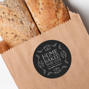 Sticker Rond Fruit De Couleur Éditable Maison Cuite Avec Amour