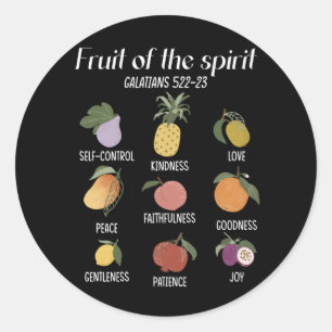 Sticker Rond Fruit De L'Esprit Foi Chrétienne Jésus Dieu Amour