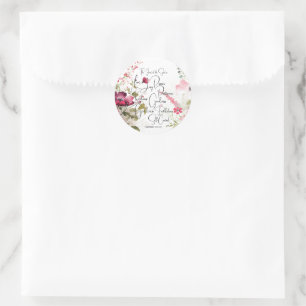 Sticker Rond Fruit de l'Esprit rose floral