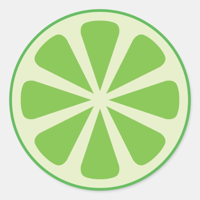 Sticker Rond Fruit de tranche de citron vert 1er Merci d'annive (Devant)