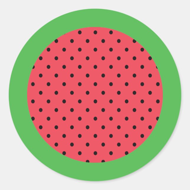 Sticker Rond Fruit d'été vert rose (Devant)