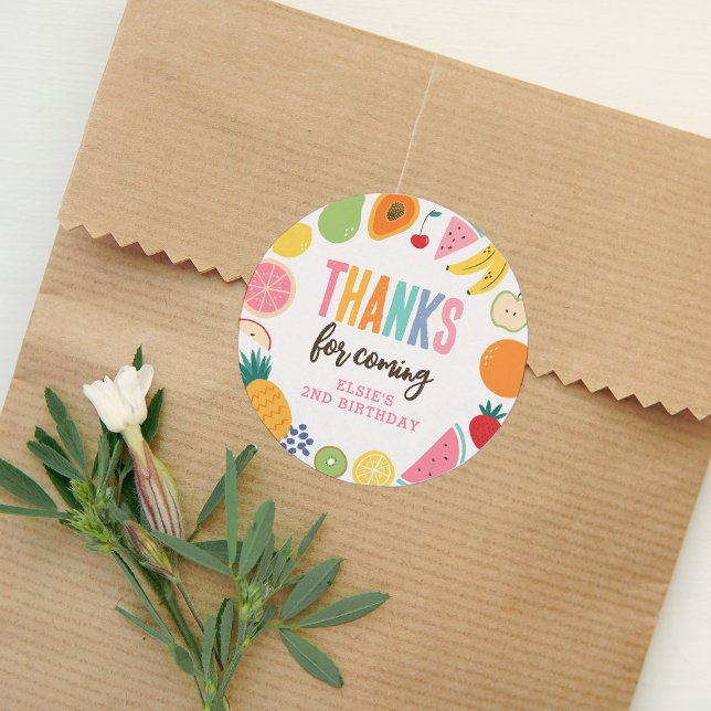 Sticker Rond Fruit fête d'anniversaire (Créateur téléchargé)