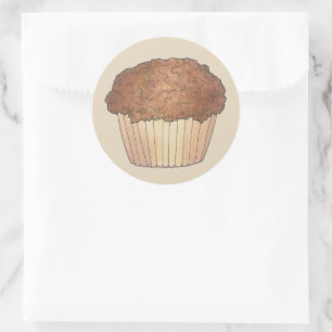 Sticker Rond Fruit Fraîche Croustillant Muffin Vente de pain Fo