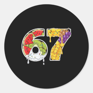 Sticker Rond Fruit Juteux Numéro 67 Style Fun Splash