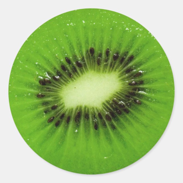 Sticker Rond Fruit Kiwi tranche fraîche (Devant)