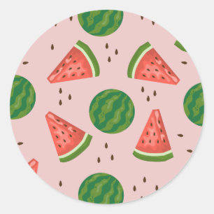 Sticker Rond Fruit Motif de pastèque Adulte été