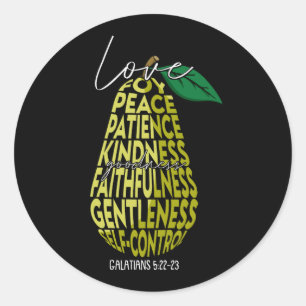 Sticker Rond Fruit Of Spirit Love Joy Peace Patience Kindness G