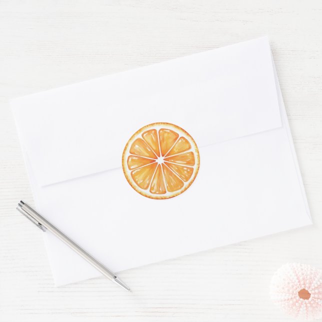 Sticker Rond Fruit orange (Enveloppe)