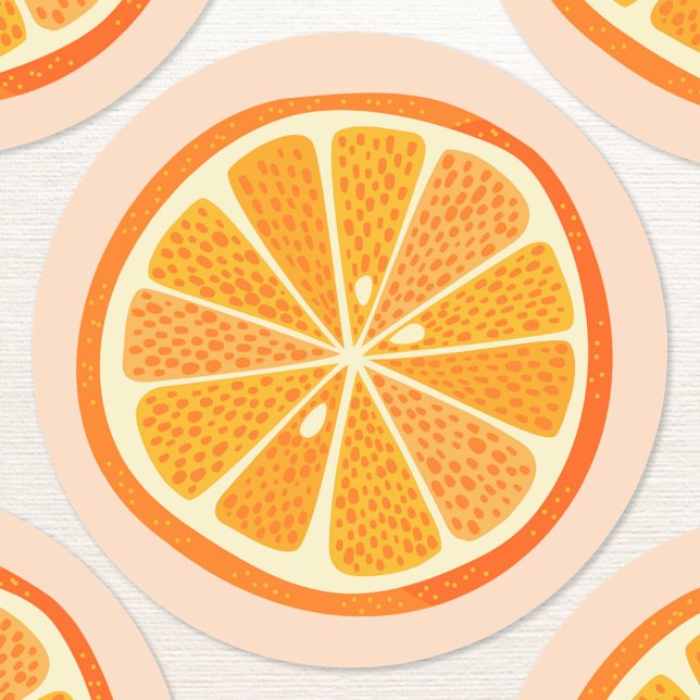 Sticker Rond Fruit Orange Citron (Fun citrus orange slice stickers)