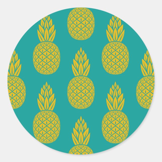 Sticker Rond Fruit tropical ananas (Devant)