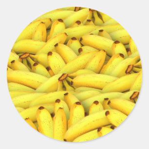 Sticker Rond Fruit Tropical Bananes jaunes