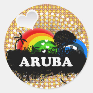 Sticker Rond Fruité fine Aruba