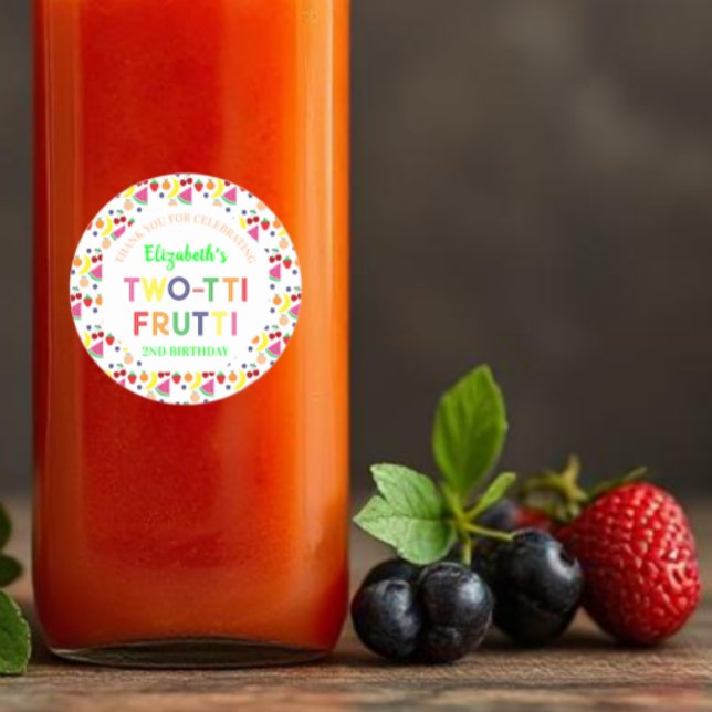 Sticker Rond Fruits à deux tti Frutti 2e anniversaire (Créateur téléchargé)