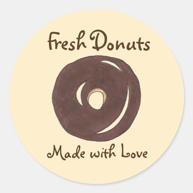 Sticker Rond Fruits de beignets frais faits avec de l'Amour Bak (Devant)