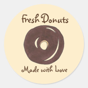Sticker Rond Fruits de beignets frais faits avec de l'Amour Bak