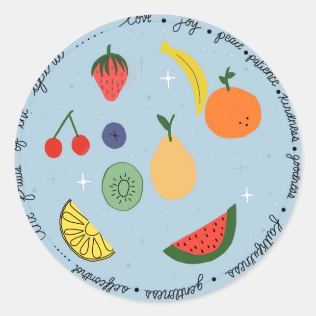 Sticker Rond Fruits de l'esprit (Devant)