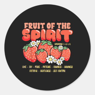 Sticker Rond Fruits de l'Esprit Foi chrétienne Verset biblique